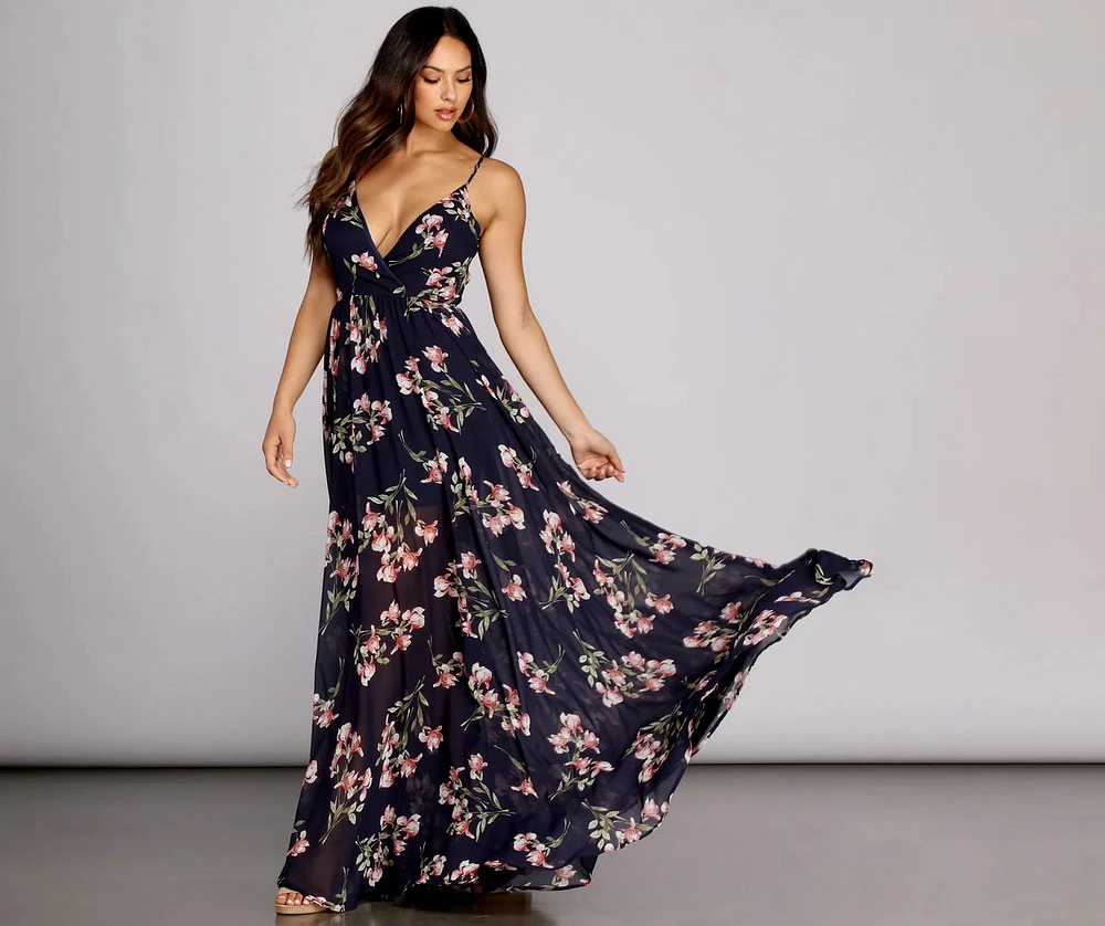 Fleur Floral Chiffon Dress