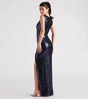 Miranda Formal Sequin Sleeveless Long Dress