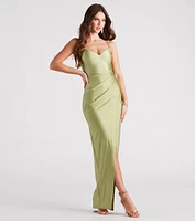 Brittney Formal V-Neck Slit Long Dress