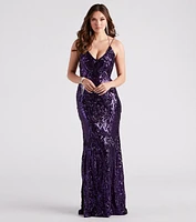 Tabetha Formal Sequin Strappy Mermaid Dress