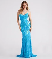 Hayley Formal Sequin V-Neck Mermaid Dress