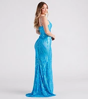 Hayley Formal Sequin V-Neck Mermaid Dress