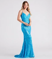 Hayley Formal Sequin V-Neck Mermaid Dress