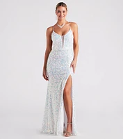 Adeline Formal Sequin Strappy Mermaid Dress