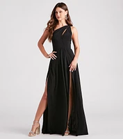 Melany Formal Dual Slit A-Line Dress