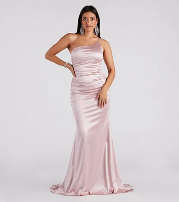 Faith Formal Glitter Ruche Mermaid Dress