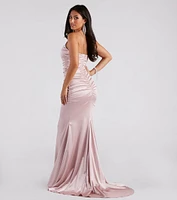 Faith Formal Glitter Ruche Mermaid Dress