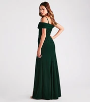 Serene Cold-Shoulder High Slit Mermaid Dress