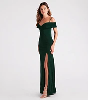 Serene Cold-Shoulder High Slit Mermaid Dress