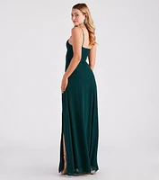 Bella Formal Chiffon A-Line Long Dress