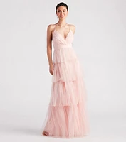 Tyra Formal Tulle Tiered A-Line Dress