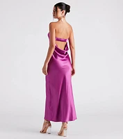 Jaylee Strapless Satin Formal Dress