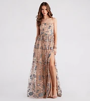 Genevieve Floral Embroidered Formal Dress