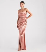 Laurel Formal Satin Tie-Back Mermaid Dress