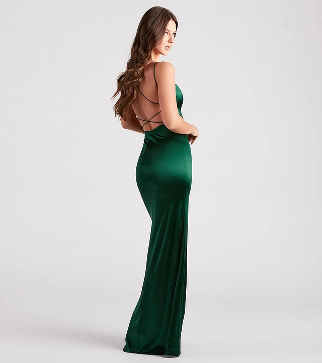 Windsor Tammy Formal Satin Strappy Back Dress | MainPlace Mall
