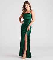 Tammy Formal Satin Strappy Back Dress