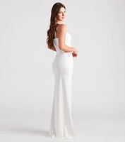 Jaime Formal Crepe Lace Mermaid Dress