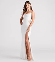 Jaime Formal Crepe Lace Mermaid Dress