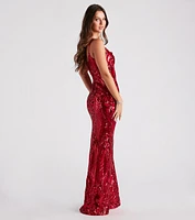 Bethany Formal Sequin Slit Long Dress