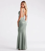 Presley Formal Foiled Metallic Mermaid Dress