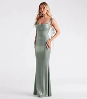 Presley Formal Foiled Metallic Mermaid Dress