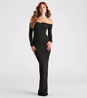 Giselle Formal Crepe Off-The-Shoulder Dress