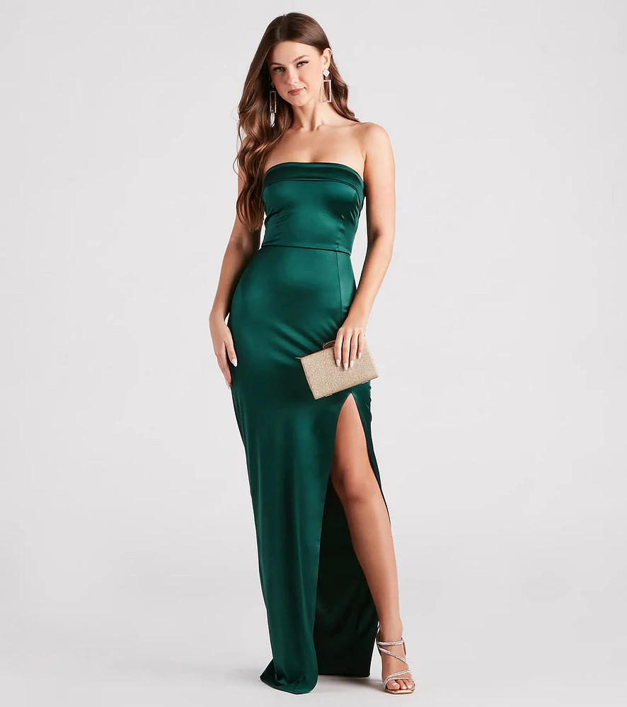 Sofie Formal Satin Strapless Long Dress