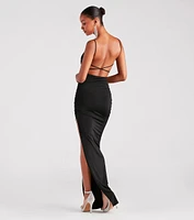 Lottie Formal Cross Back Slim Long Dress