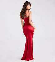 Erin Formal Satin Mermaid Long Dress