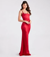 Erin Formal Satin Mermaid Long Dress