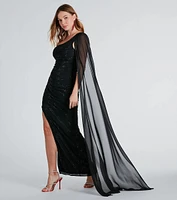 Lizzie Formal Rhinestone Dress With Chiffon Sash