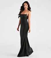 Marisol Formal Rhinestone Lace-Up Mermaid Dress