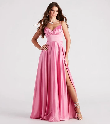 Gillian Formal Satin A-Line Dress