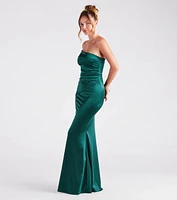 Zoey Formal One-Shoulder Satin Mermaid Dress