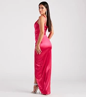 Rebecca Satin Slim-Fit Formal Dress