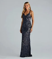 Karissa Formal Sequin Strappy Mermaid Dress