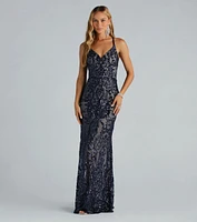 Karissa Formal Sequin Strappy Mermaid Dress