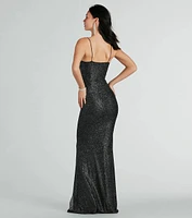 Maryam Formal Glitter Mesh Mermaid Long Dress