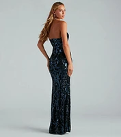 Jaelene Formal Sequin Strapless Mermaid Dress