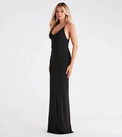 Avianna Formal Ruched Knit Mermaid Dress