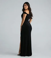 Frances Formal Velvet Off The Shoulder Dress