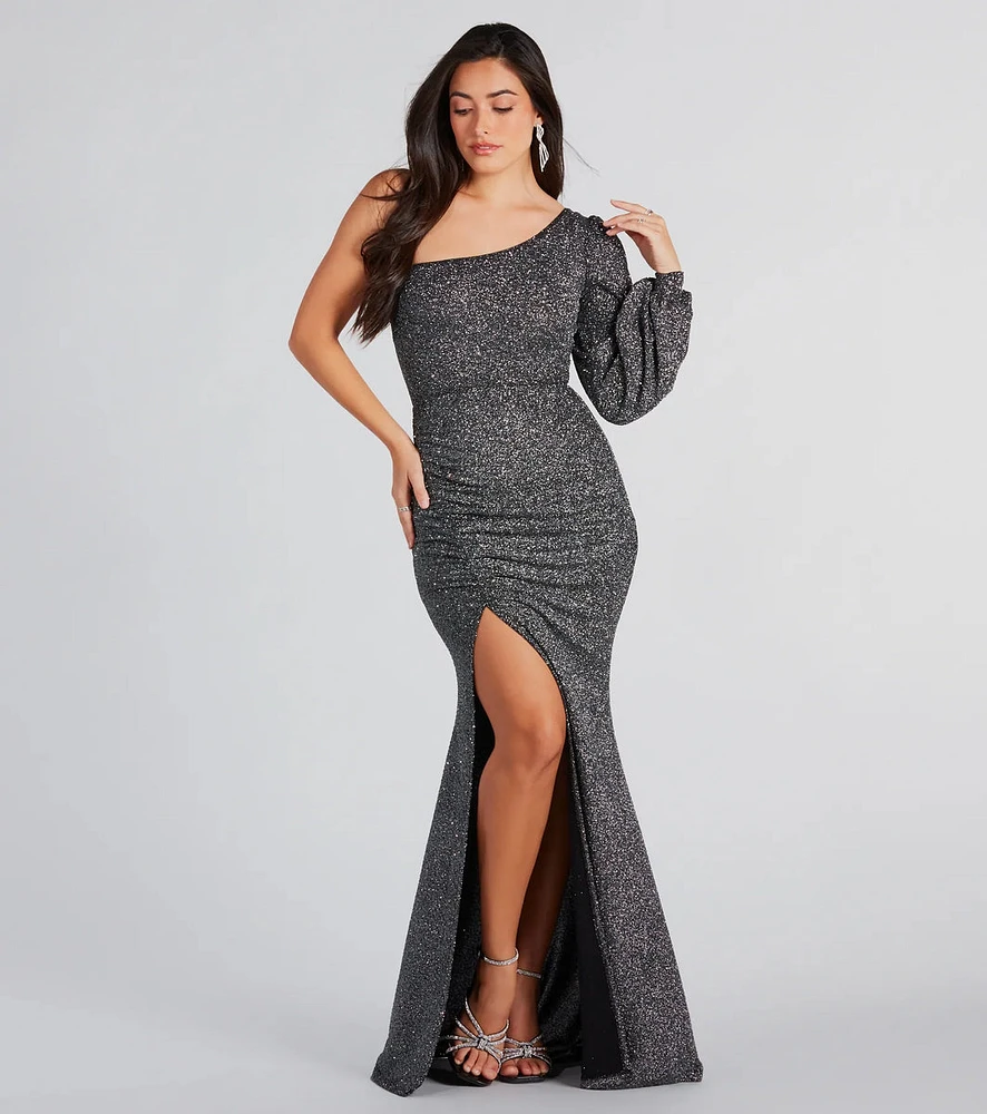 Sierra Formal Glitter Long Sleeve Mermaid Dress