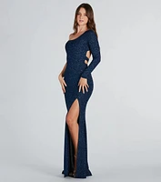 Hattie Formal Glitter Strappy Back Long Dress