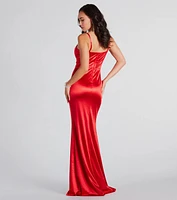 Francine Formal Satin Bustier Mermaid Dress