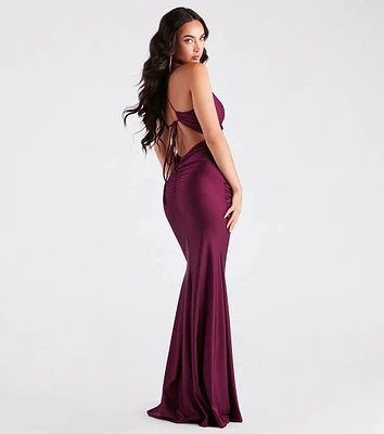 Jordan Formal Strappy Back Ruched Mermaid Dress