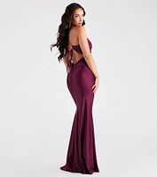 Jordan Formal Strappy Back Ruched Mermaid Dress