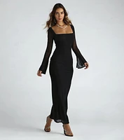 Becka Formal Mesh High Slit Long Dress