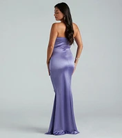 Hadlee Formal Satin Strapless Mermaid Dress