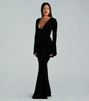 Milena Formal Velvet Bell Sleeve Mermaid Dress