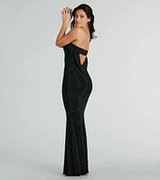 Ana Formal Rhinestone Cowl Back Long Dress